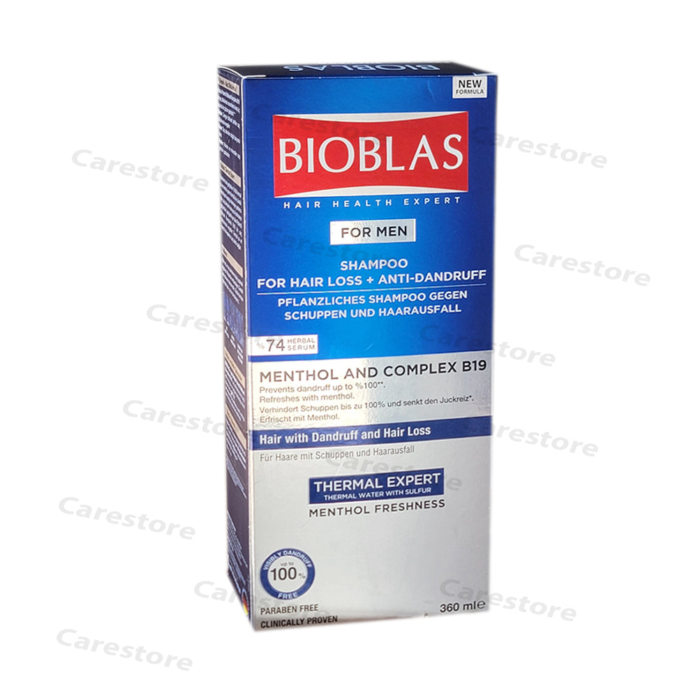 BIOBLAS Menthol and Complex B19 Shampoo For Men Asar Derm