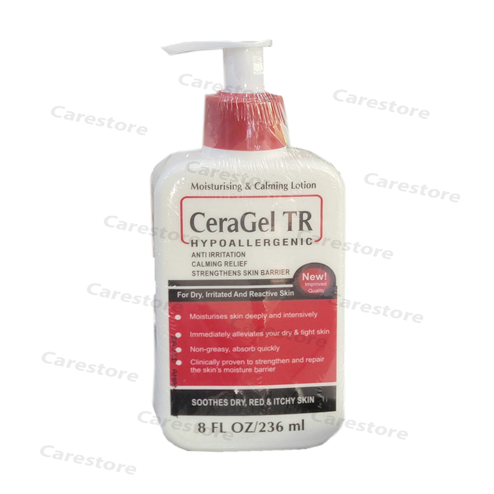 CeraGel TR hypoallergenic anti irritation calmin relief moisturizning skin care skin treatment ichy crystolite pharma 236ml