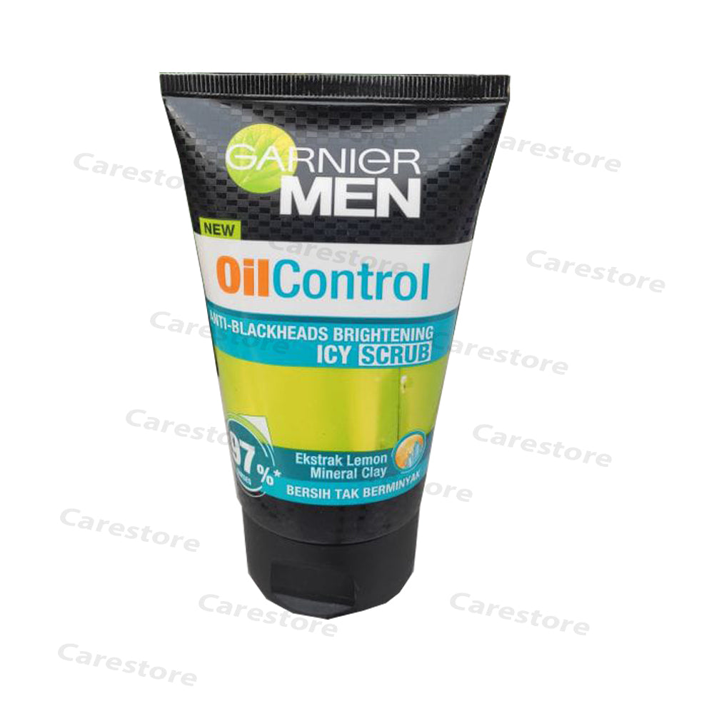 Garnier men new oil control anti-blackheads brightening icy scrub 100ml