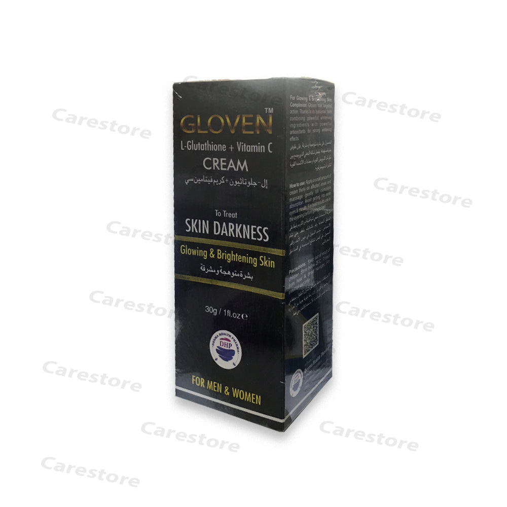 Gloven cream l-glutathione vitamin c skin darkness glowing brightening skincare men women derma health pharma