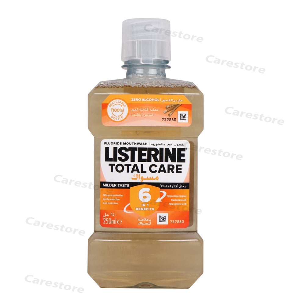 Listerine total care miswak milder teste mouth wash zero alcohol 250ml