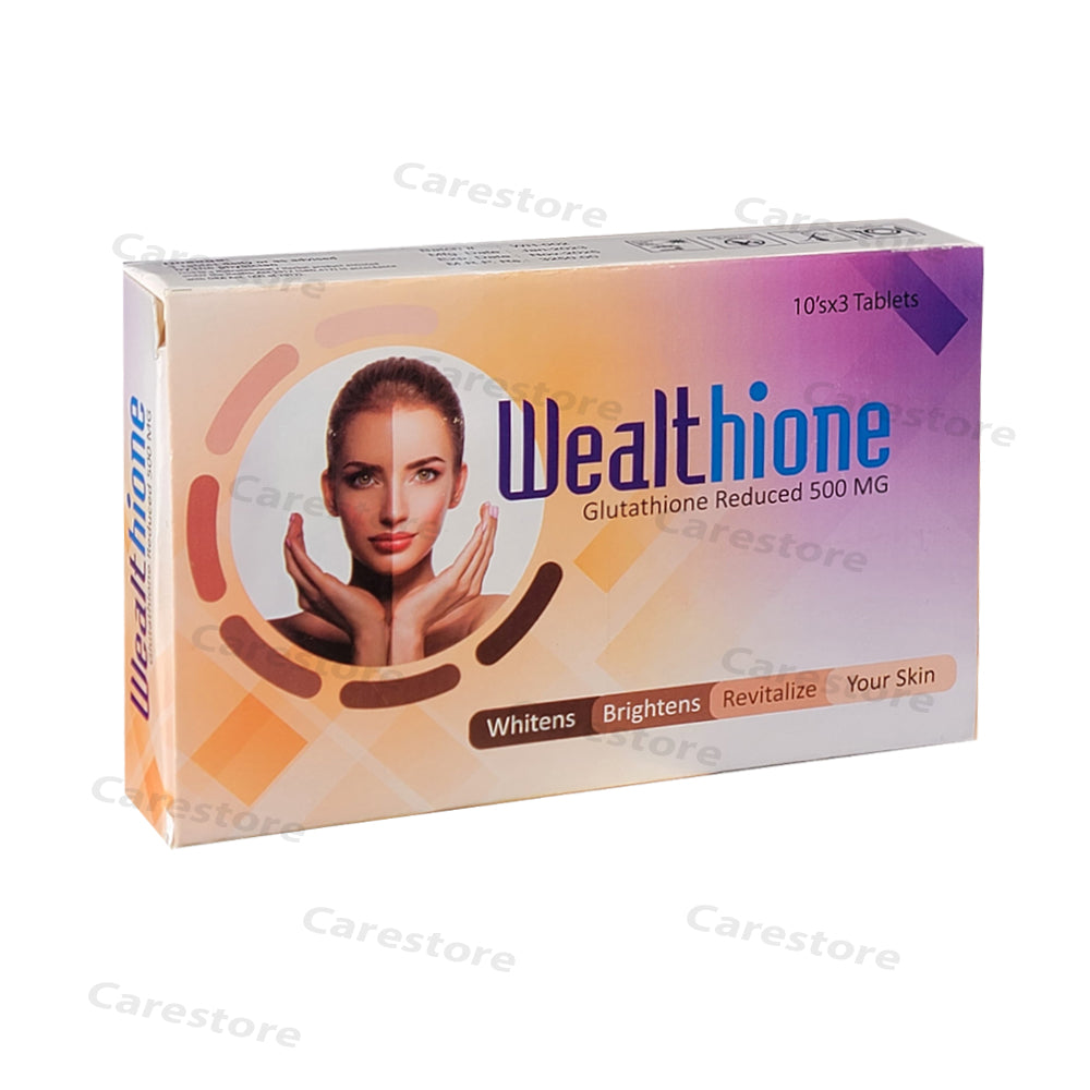  Wealthion 500mg tablets glutathion reduced whitens brightens revitalize adock pharma