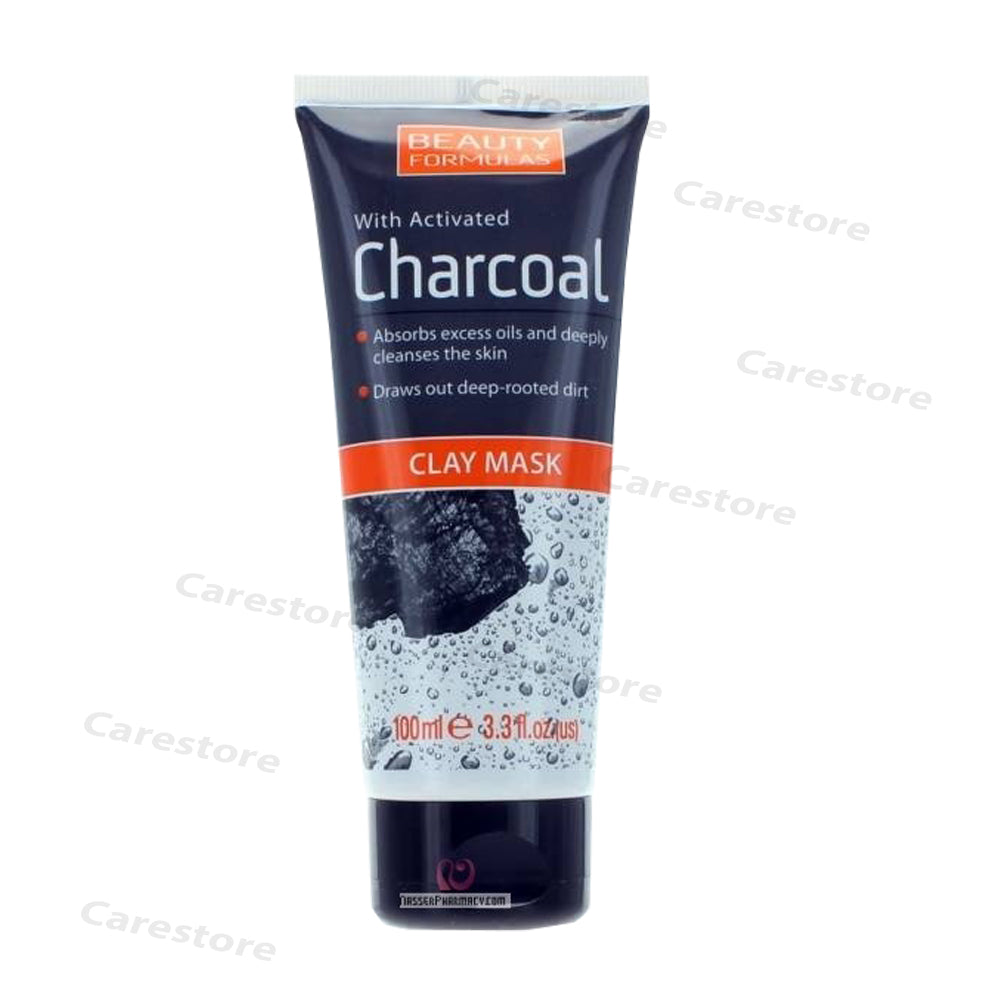 Beauty formulas with activated charcoal clay mask 100ml