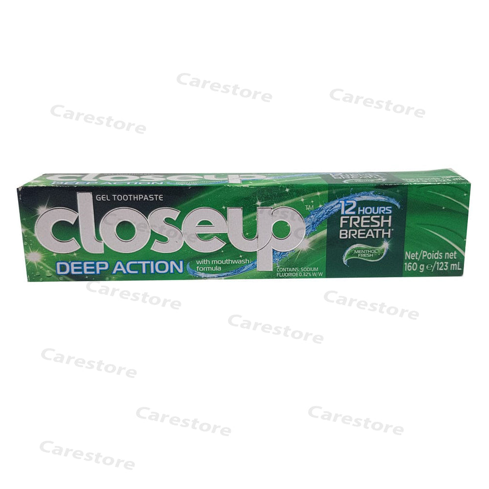 Closeup deep action toothpaste 160g