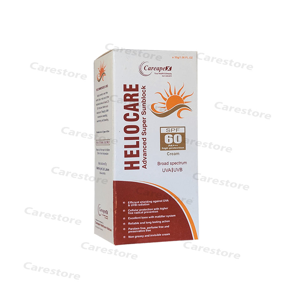 helio care advance super sunblock spf 60 cream 30m carepex pharma