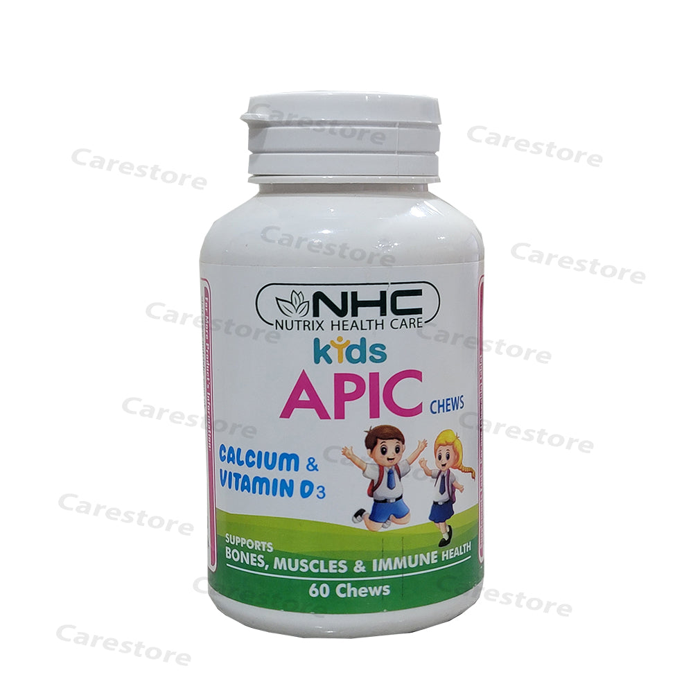  nhc kids apic chewabale tablet calcium vitamin d3 nutrix health care