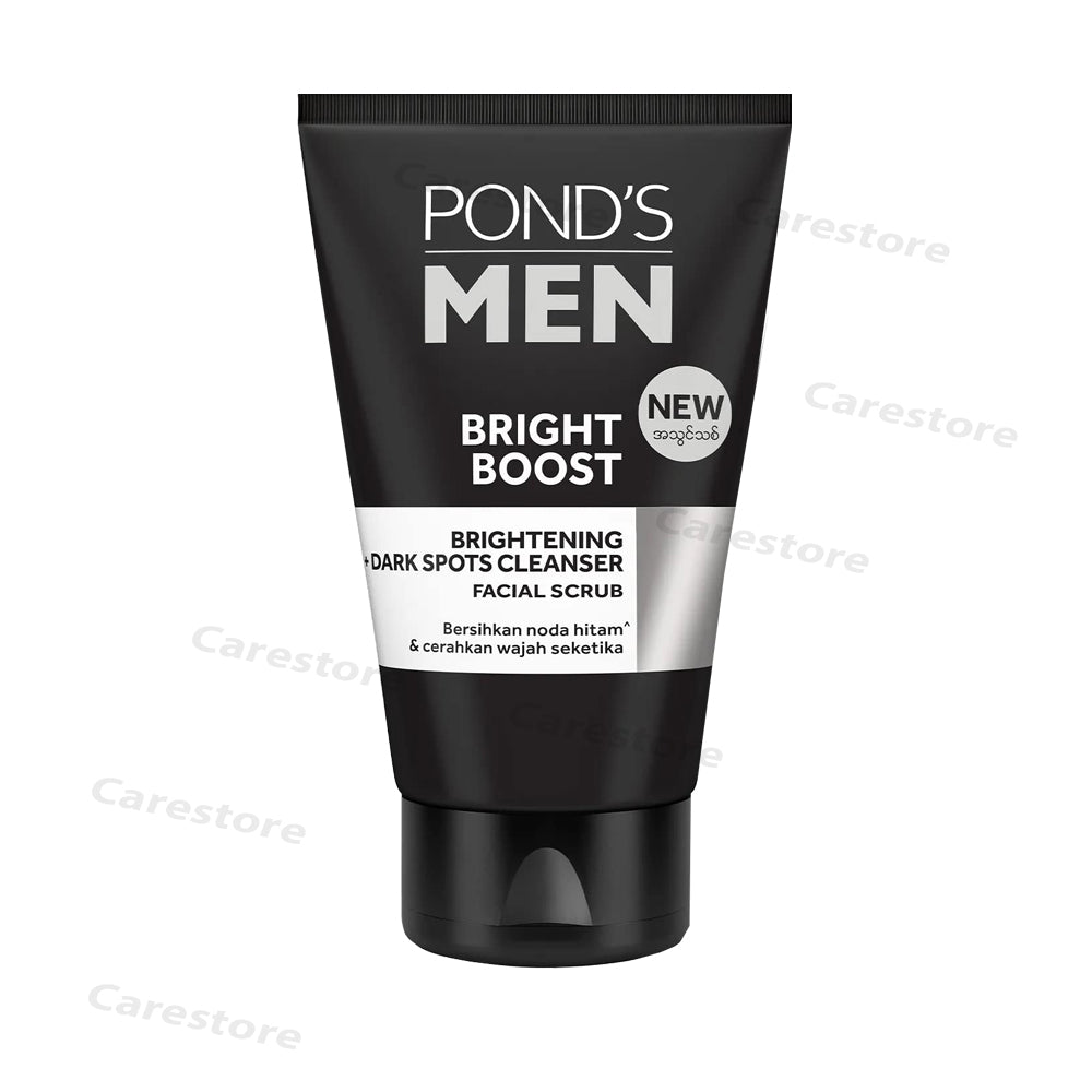 Pond's men bright boost brightening + dark spots cleanser facial scrub