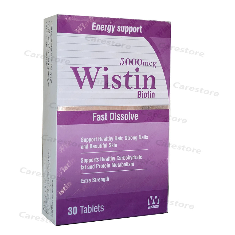 Wistin biotin fast dissolve energy support tablets.